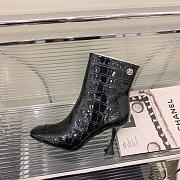 Chanel Black Crocodile Block Ankle Boots - 2