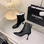 Chanel Black Crocodile Block Ankle Boots - 3