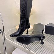 Chanel Black Crocodile Block High Boots - 3