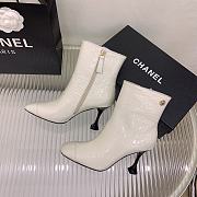 Chanel White Crocodile Block Ankle Boots - 5