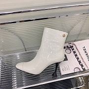 Chanel White Crocodile Block Ankle Boots - 2