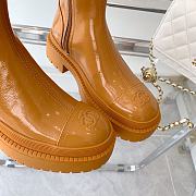 Chanel Brown Patent Leather High Boots - 4