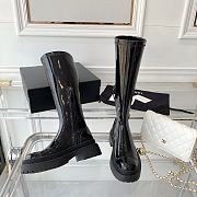 Chanel Black Patent Leather High Boots - 3