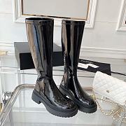 Chanel Black Patent Leather High Boots - 5