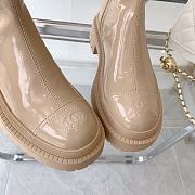 Chanel Beige Patent Leather High Boots - 4