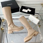 Chanel Beige Patent Leather High Boots - 5