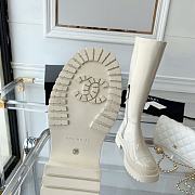 Chanel Cream White Patent Leather High Boots - 3