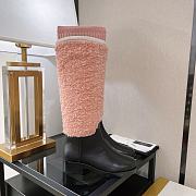 Chanel Pink Wool Knit High Boots - 4