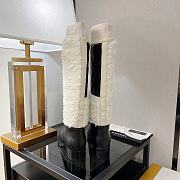 Chanel White Wool Knit High Boots - 2