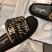 Chanel Black Gold Braided Knit CC Mules - 3