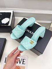 Chanel Mint Lambskin Mules - 2