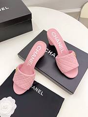 Chanel Pink Lambskin Mules - 5