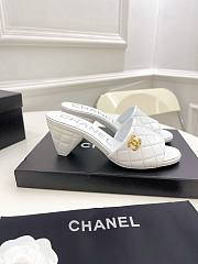 Chanel White Lambskin Mules - 3