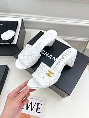 Chanel White Lambskin Mules - 4