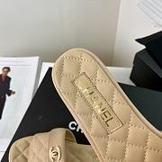 Chanel Beige Turnlock Gold Cc Logo Flats Quilted Sandals - 5