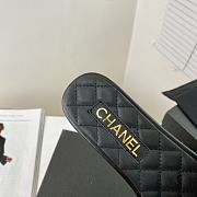 Chanel Black Turnlock Gold Cc Logo Flats Quilted Sandals - 2