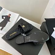 Chanel Black Turnlock Gold Cc Logo Flats Quilted Sandals - 3