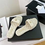 Chanel Cream White Turnlock Gold Cc Logo Flats Quilted Sandals - 4