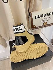 Chanel Beige Platform Plain Toe Mountain Boots - 3