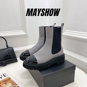 Chanel Grey Chealse Boots