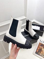 Chanel White Chealse Boots - 4