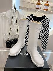 Chanel White Caoutchouc High Boots - 2