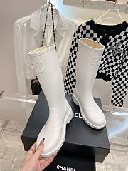 Chanel White Caoutchouc High Boots - 3