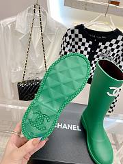 Chanel Green Caoutchouc High Boots - 3