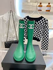 Chanel Green Caoutchouc High Boots - 2