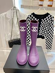 Chanel Purple Caoutchouc High Boots - 2