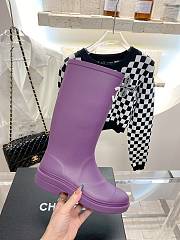 Chanel Purple Caoutchouc High Boots - 5