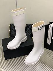 Chanel White Rain Rubber High Boots - 4