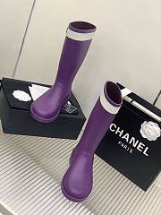 Chanel Purple Rain Rubber High Boots - 3