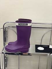 Chanel Purple Rain Rubber High Boots - 4