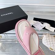 Chanel Light Pink Lambskin Padded Pool Thong Sandals - 2