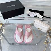 Chanel Light Pink Lambskin Padded Pool Thong Sandals - 5