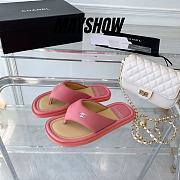 Chanel Pink Lambskin Padded Pool Thong Sandals - 1