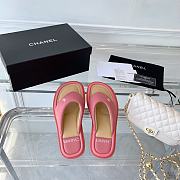 Chanel Pink Lambskin Padded Pool Thong Sandals - 3