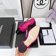 Chanel Pink Velvet Slingback Flats - 5