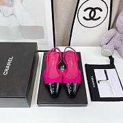 Chanel Pink Velvet Slingback Flats - 3