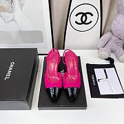 Chanel Pink Velvet Slingback Pumps - 3