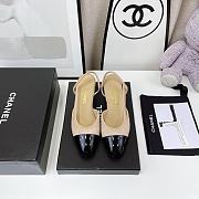 Chanel Beige Velvet Slingback Pumps - 2