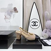 Chanel Beige Velvet Slingback Pumps - 5