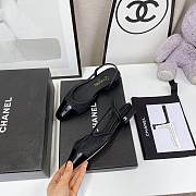 Chanel Black Velvet Slingback Flats - 4