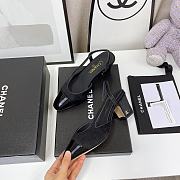 Chanel Black Velvet Slingback Pumps - 3