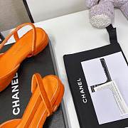 Chanel Orange Velvet Slingback Flats - 2