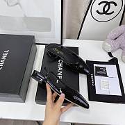 Chanel Black Patent Slingback Flats - 2