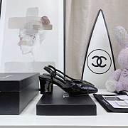 Chanel Black Patent Slingback Pumps - 3