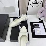 	 Chanel White Patent Slingback Flats - 4