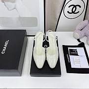 Chanel White Patent Slingback Pumps - 5